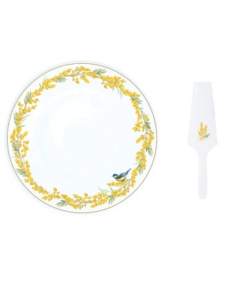 Platou pentru tort cu spatula, 32 cm, Mimosa - SIMONA'S COOKSHOP